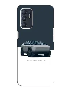 Чехол для OPPO Reno6 5G с картинкой «Серебристый Cybertruck Tesla»