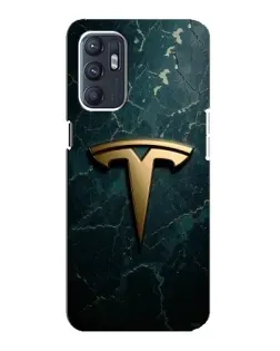 Чехол для OPPO Reno6 5G с картинкой «Мраморная Tesla Gold»