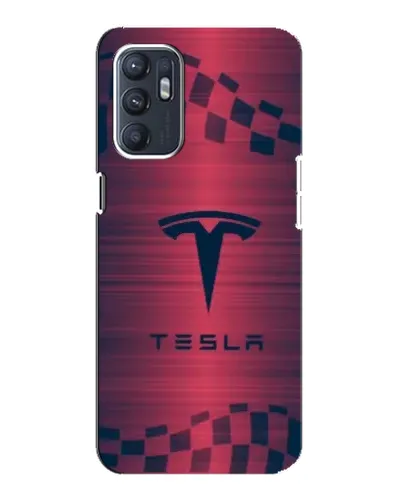 Чехол для OPPO Reno6 5G с картинкой «Тесла красный карбон» Чехол для OPPO Reno6 5G с картинкой «Тесла красный карбон»
