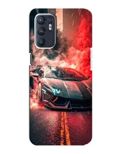 Чехол для OPPO Reno6 5G с картинкой «Lamborghini красный дым»