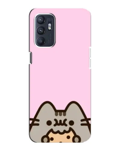 Чехол для OPPO Reno6 5G с картинкой «Pusheen и печенье»