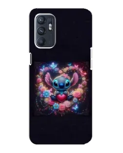 Чехол для OPPO Reno6 5G с картинкой «Stitch в цветах» Чехол для OPPO Reno6 5G с картинкой «Stitch в цветах»