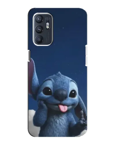Чехол для OPPO Reno6 5G с картинкой «Стич в облаках»