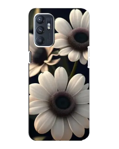 Чехол для OPPO Reno6 5G с картинкой «Белые маргаритки макро»