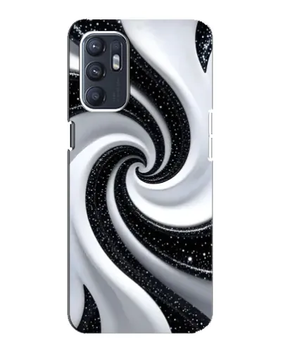 Чехол для OPPO Reno6 5G с картинкой «Черно-белая спираль»