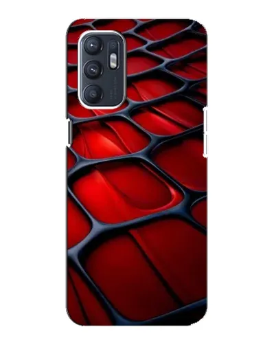 Чехол для OPPO Reno6 5G с картинкой «Красная глянцевая сетка»