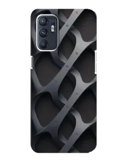 Чехол для OPPO Reno6 5G с картинкой «Объемное серое плетение»