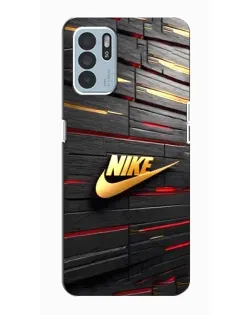 Чехол для OPPO Reno6 Z с картинкой «Золотой Nike на металле» Чехол для OPPO Reno6 Z с картинкой «Золотой Nike на металле»