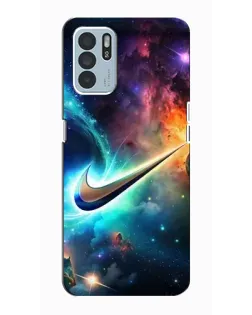 Чехол для OPPO Reno6 Z с картинкой «Космический Nike Swoosh» Чехол для OPPO Reno6 Z с картинкой «Космический Nike Swoosh»