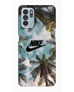 Чехол для OPPO Reno6 Z с картинкой «Тропический принт Nike» Чехол для OPPO Reno6 Z с картинкой «Тропический принт Nike»