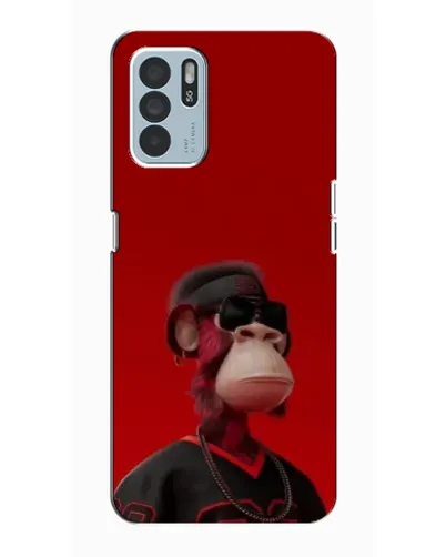 Чехол для OPPO Reno6 Z с картинкой «Bored Ape в красном»