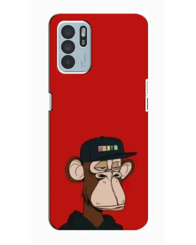 Чехол для OPPO Reno6 Z с картинкой «Bored Ape — красный фон»