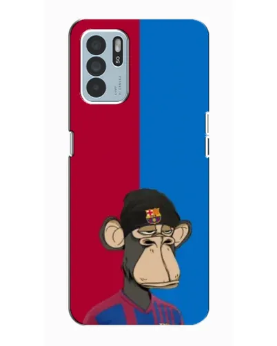 Чехол для OPPO Reno6 Z с картинкой «Bored Ape — фанат Барсы»