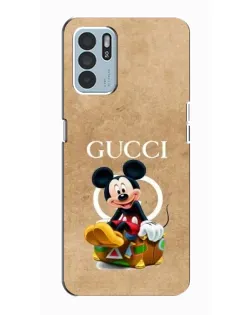 Чехол для OPPO Reno6 Z с картинкой «Микки Маус Gucci — крафт» Чехол для OPPO Reno6 Z с картинкой «Микки Маус Gucci — крафт»