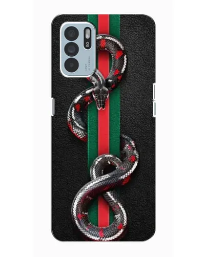 Чехол для OPPO Reno6 Z с картинкой «Gucci — змея на полосе» Чехол для OPPO Reno6 Z с картинкой «Gucci — змея на полосе»