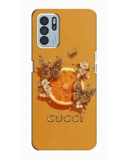 Чехол для OPPO Reno6 Z с картинкой «Gucci — золотые бабочки» Чехол для OPPO Reno6 Z с картинкой «Gucci — золотые бабочки»