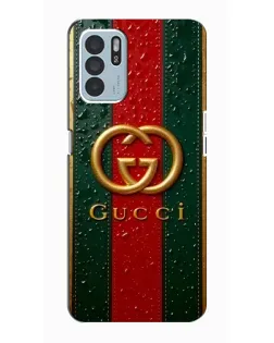 Чехол для OPPO Reno6 Z с картинкой «Gucci — фирменная полоса и золото» Чехол для OPPO Reno6 Z с картинкой «Gucci — фирменная полоса и золото»