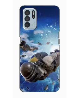 Чехол для OPPO Reno6 Z с картинкой «Десант PUBG — прыжок»