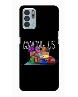Чехол для OPPO Reno6 Z с картинкой «Логотип Among Us»