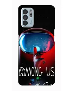 Чехол для OPPO Reno6 Z с картинкой «Красный импостер — макро»
