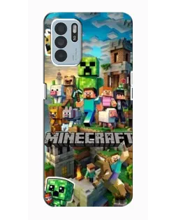 Чехол для OPPO Reno6 Z с картинкой «Замок Minecraft»