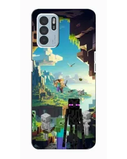 Чехол для OPPO Reno6 Z с картинкой «Эндермен в лесу»