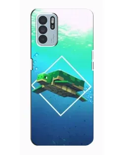 Чехол для OPPO Reno6 Z с картинкой «Черепаха Minecraft»