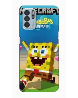 Чехол для OPPO Reno6 Z с картинкой «Губка Боб Minecraft»