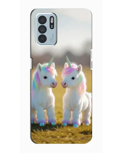 Чехол для OPPO Reno6 Z с картинкой «Пара единорогов»