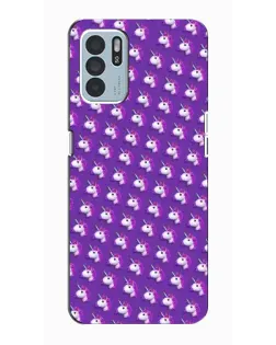 Чехол для OPPO Reno6 Z с картинкой «Единороги на фиолетовом»