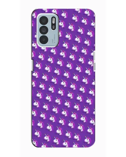 Чехол для OPPO Reno6 Z с картинкой «Единороги на фиолетовом»