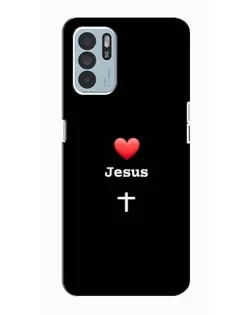 Чехол для OPPO Reno6 Z с картинкой «Сердце - Jesus»