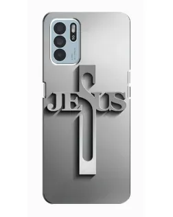 Чехол для OPPO Reno6 Z с картинкой «Металлический крест Jesus» Чехол для OPPO Reno6 Z с картинкой «Металлический крест Jesus»