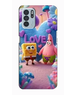 Чехол для OPPO Reno6 Z с картинкой «Губка Боб Патрик»