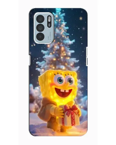 Чехол для OPPO Reno6 Z с картинкой «Рождественский Спанч Боб»