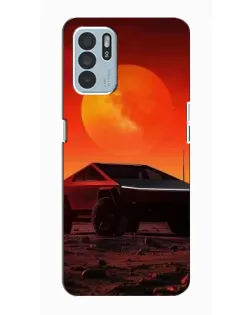 Чехол для OPPO Reno6 Z с картинкой «Cybertruck на Марсе»