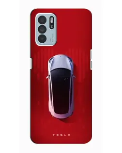 Чехол для OPPO Reno6 Z с картинкой «Tesla Top View»