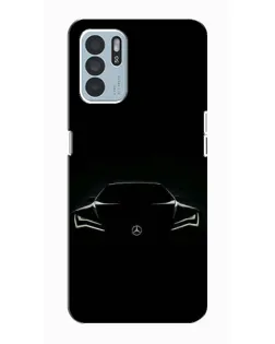 Чехол для OPPO Reno6 Z с картинкой «Mercedes — силуэт авто» Чехол для OPPO Reno6 Z с картинкой «Mercedes — силуэт авто»