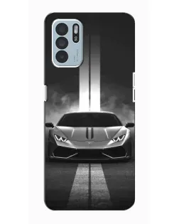 Чехол для OPPO Reno6 Z с картинкой «Lamborghini симметрия дорог»