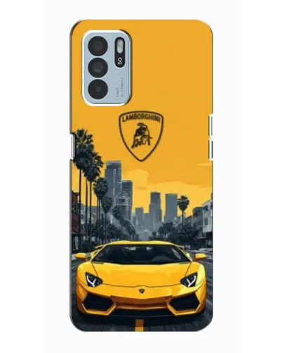 Чехол для OPPO Reno6 Z с картинкой «Желтый Lamborghini город» Чехол для OPPO Reno6 Z с картинкой «Желтый Lamborghini город»