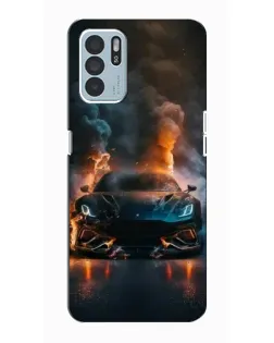 Чехол для OPPO Reno6 Z с картинкой «Lamborghini дымная эстетика»