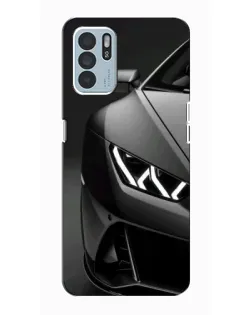 Чехол для OPPO Reno6 Z с картинкой «Lamborghini фары детализация»