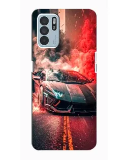 Чехол для OPPO Reno6 Z с картинкой «Lamborghini красный дым»