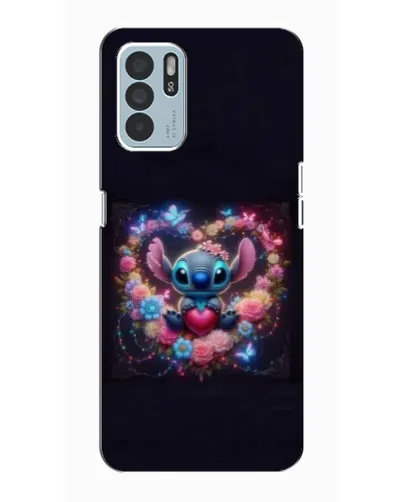 Чехол для OPPO Reno6 Z с картинкой «Stitch в цветах» Чехол для OPPO Reno6 Z с картинкой «Stitch в цветах»