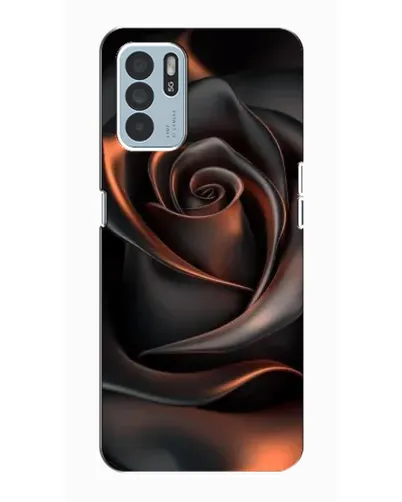 Чехол для OPPO Reno6 Z с картинкой «Шелковая черная роза»