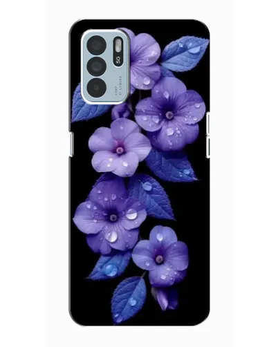 Чехол для OPPO Reno6 Z с картинкой «Фиолетовые цветы с росою»