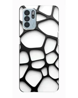 Чехол для OPPO Reno6 Z с картинкой «Белая объемная сетка»