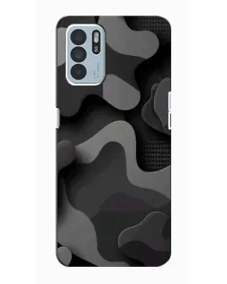 Чехол для OPPO Reno6 Z с картинкой «Темный абстрактный камуфляж»