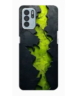 Чехол для OPPO Reno6 Z с картинкой «Салатовый разлом скалы»