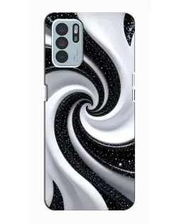 Чехол для OPPO Reno6 Z с картинкой «Черно-белая спираль»